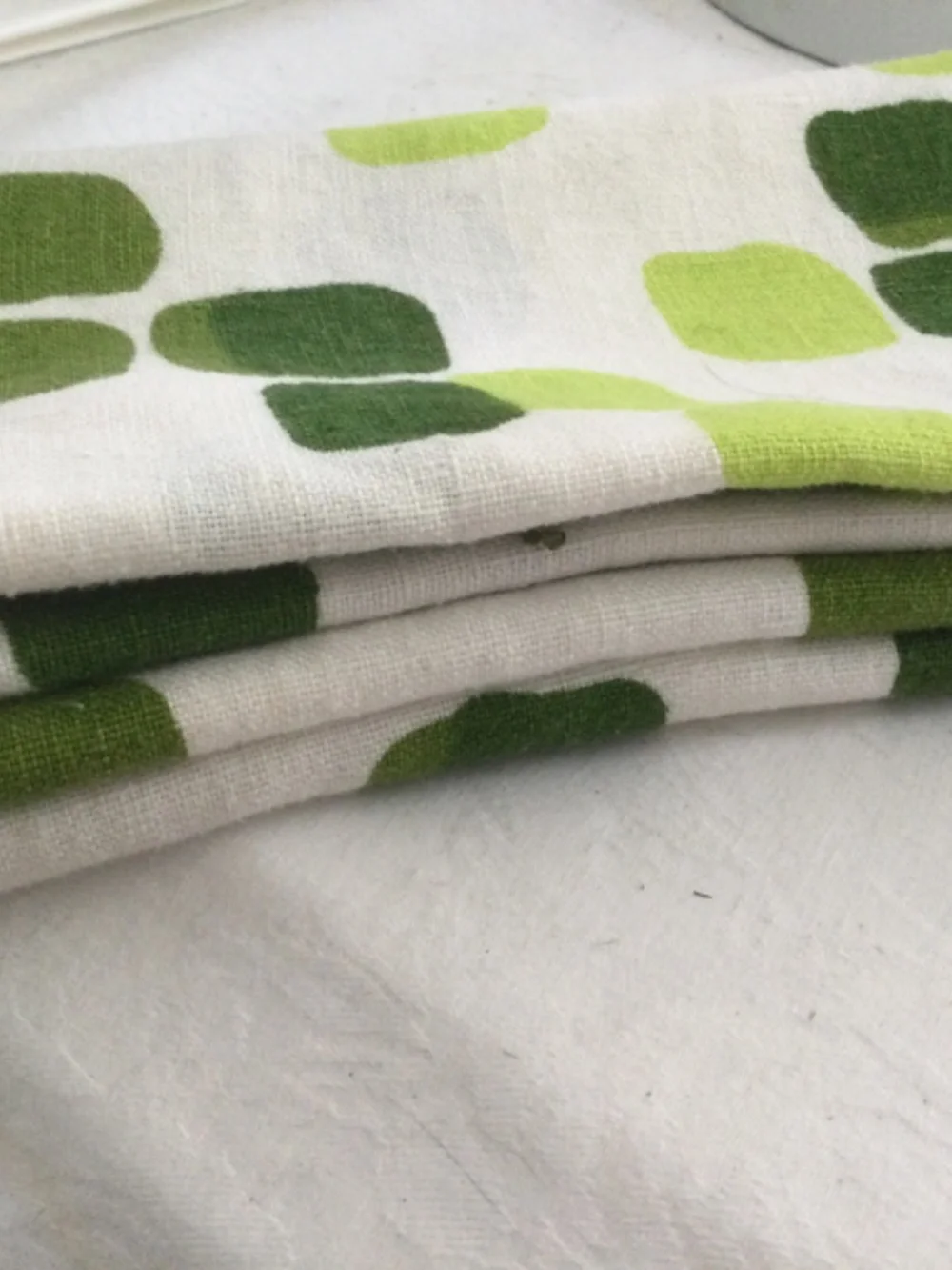 Geometric Napkins set of 4 , green and chartreuse